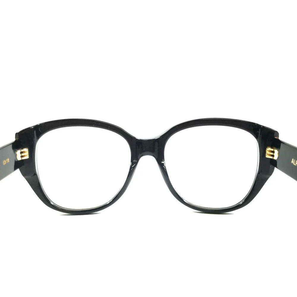 Alfred Kerbs Eyeglasses Frames LAURA BK Shiny Black Cat Eye Full Rim 53-18-142